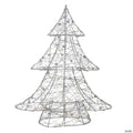 Northlight 15.25" LED Lighted B/O Silver Wire and Bead Christmas Tree - Warm White Lights
