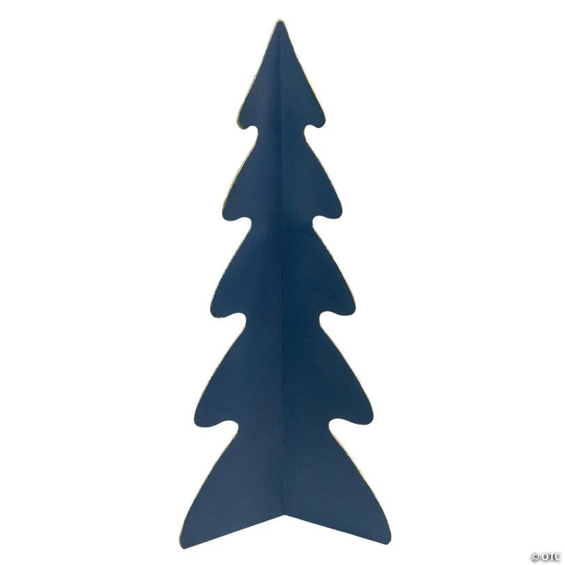 Northlight 15" Blue Triangular Christmas Tree with a Curved Design Tabletop Decor