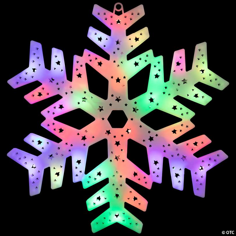 Northlight 15" LED Color Changing Christmas Snowflake Window Silhouette