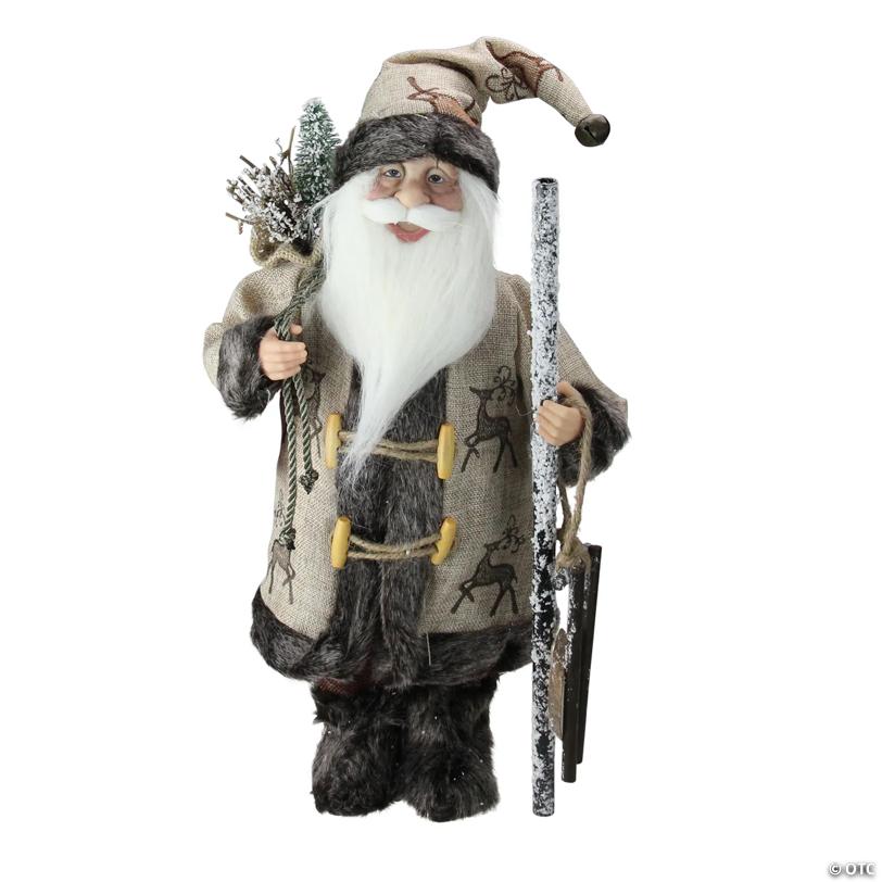 Northlight 16.5" Country Rustic Santa Claus with Wooden Sled and Gifts Christmas Figure