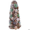 Northlight 16.5" Glittered Green and Brown Pinecone Berry Christmas Tree