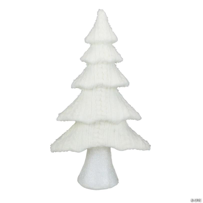Northlight 16.75" Cream Cable Knit Christmas Tree Tabletop Decoration
