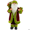 Northlight 16" Grand Imperial Red and Green Santa Claus with Gift Bag Christmas Figure