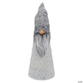 Northlight 16" LED Lighted Gray Knit Gnome Christmas Figure