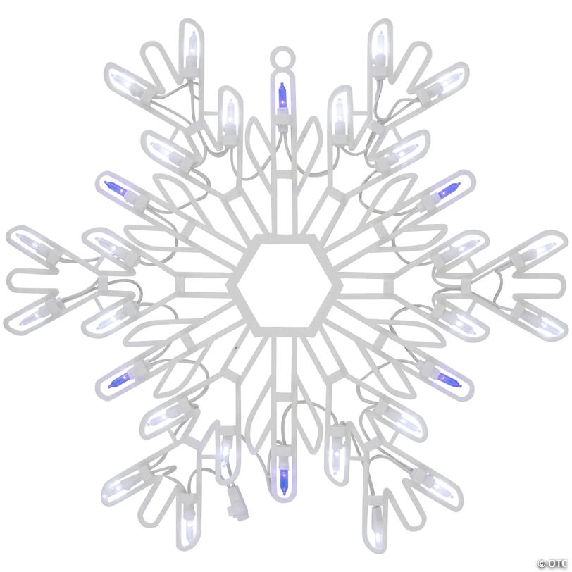 Northlight 16" LED Pre-Lit Pure White and Blue Snowflake Christmas Window Silhouette Decoration