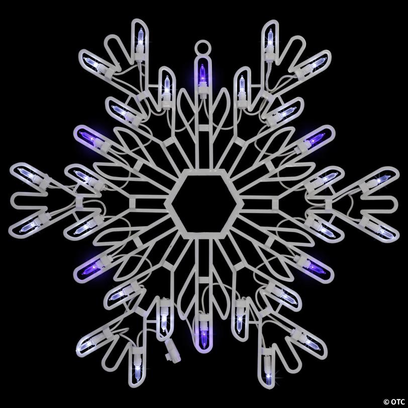 Northlight 16" LED Pre-Lit Pure White and Blue Snowflake Christmas Window Silhouette Decoration