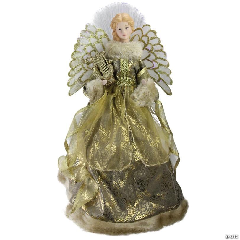 Northlight 16" Pre-Lit Angel with Harp Christmas Tree Topper