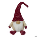 Northlight 17" Ivory and Red Chubby Smiling Gnome Plush Tabletop Christmas Decoration
