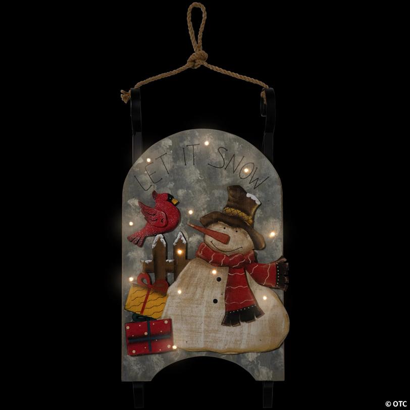 Northlight 17" LED Pre-Lit Wooden Sled Christmas Decoration
