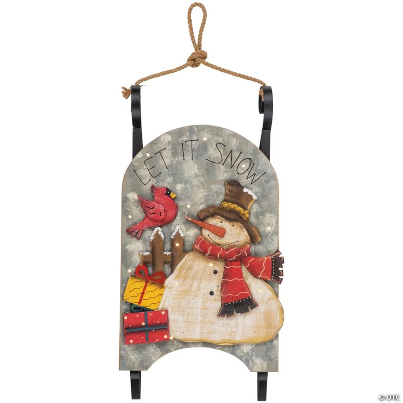 Northlight 17" LED Pre-Lit Wooden Sled Christmas Decoration
