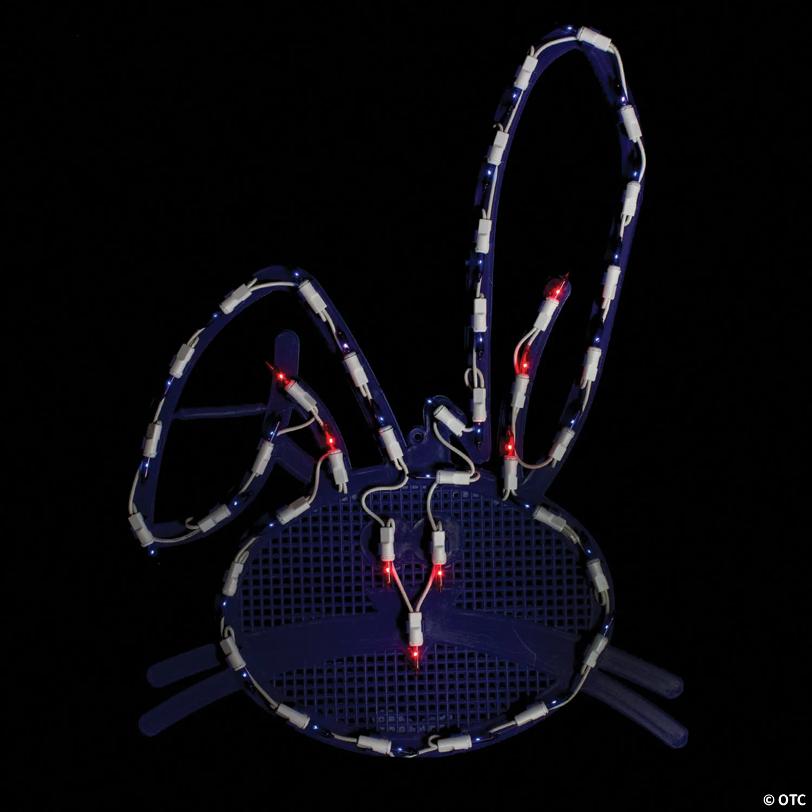 Northlight 17" Lighted Blue Easter Bunny Head Window Silhouette