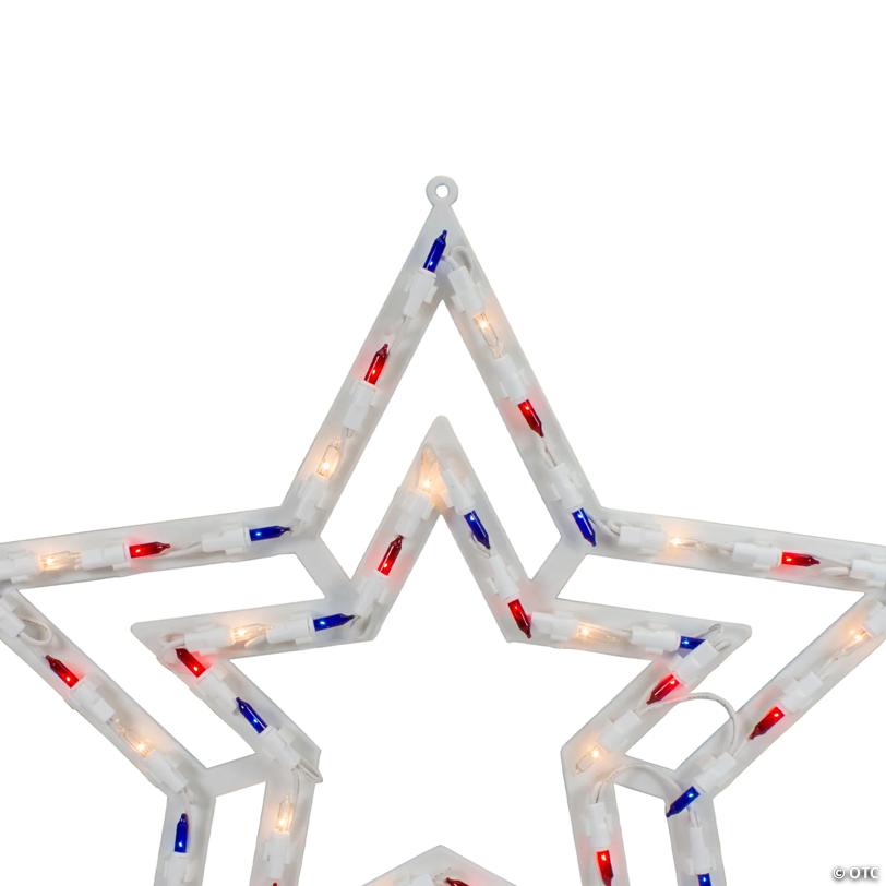 Northlight 17" Lighted Red  White and Blue Patriotic Star Window Silhouette Decoration