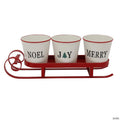 Northlight 18.75" Red Sleigh with Sentiment Buckets Christmas Table Centerpiece
