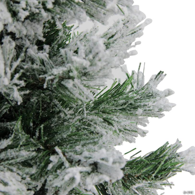 Northlight 18" Flocked Pine Medium Artificial Christmas Tree in Burlap Base - Unlit