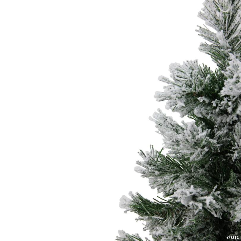 Northlight 18" Flocked Pine Medium Artificial Christmas Tree in Burlap Base - Unlit