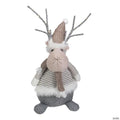 Northlight 18" LED Pre-Lit Brown and Gray Knit Reindeer Christmas Figure