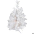 Northlight 18" Pre-Lit Medium Snow White Artificial Christmas Tree - Clear Lights