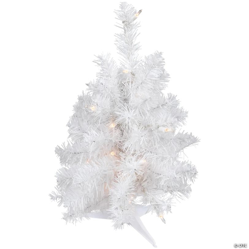 Northlight 18" Pre-Lit Medium Snow White Artificial Christmas Tree - Clear Lights