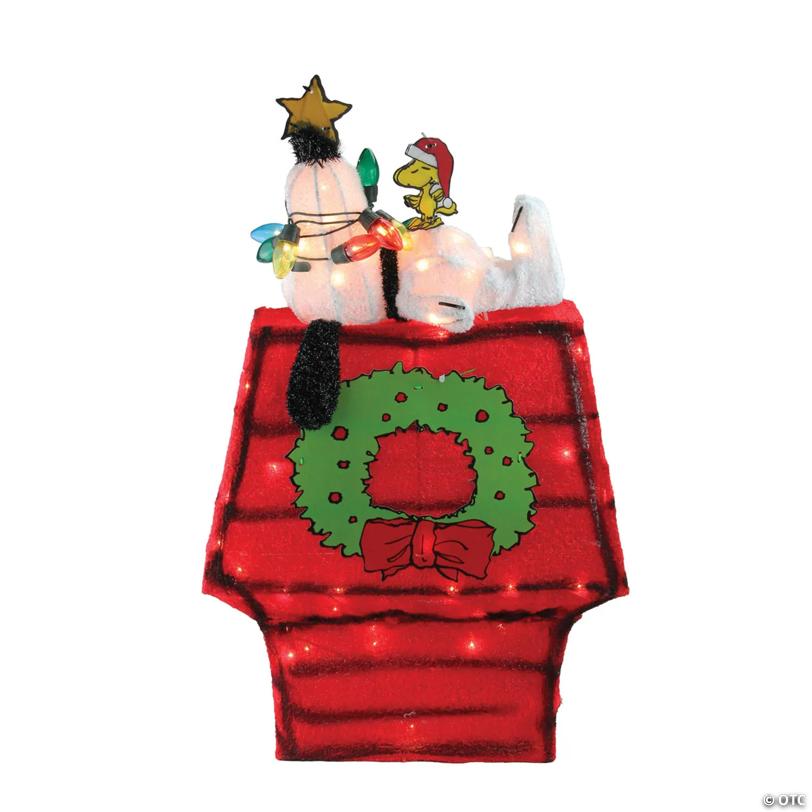 Northlight 18" Pre-Lit Snoopy on Dog House Outdoor Christmas Decoration