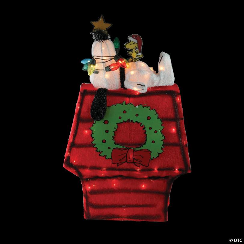 Northlight 18" Pre-Lit Snoopy on Dog House Outdoor Christmas Decoration
