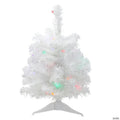 Northlight 18" Pre-Lit Snow White Artificial Christmas Tree - Multicolor Lights