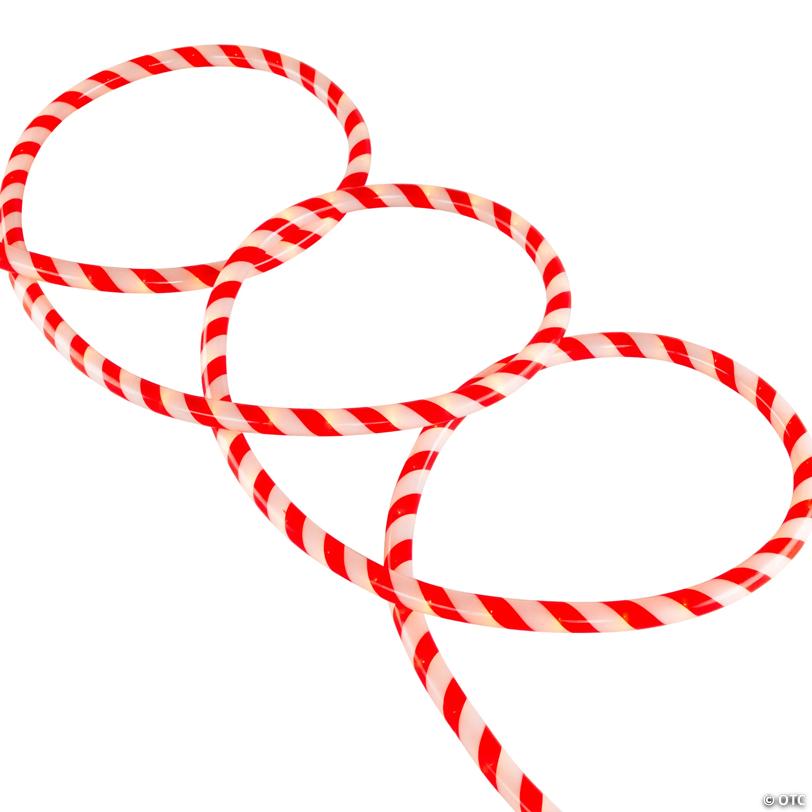 Northlight 18' Red and White Striped Candy Cane Christmas Rope Light