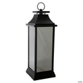 Northlight 19-Inch LED Battery Operated Black Mirrored Lantern Warm White Flickering Lights