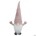 Northlight 19" Pink and White Rattan Christmas Gnome with Warm White LED Lights