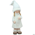 Northlight 19" White and Beige Winter Girl with Tall Hat Christmas Table Top Figure
