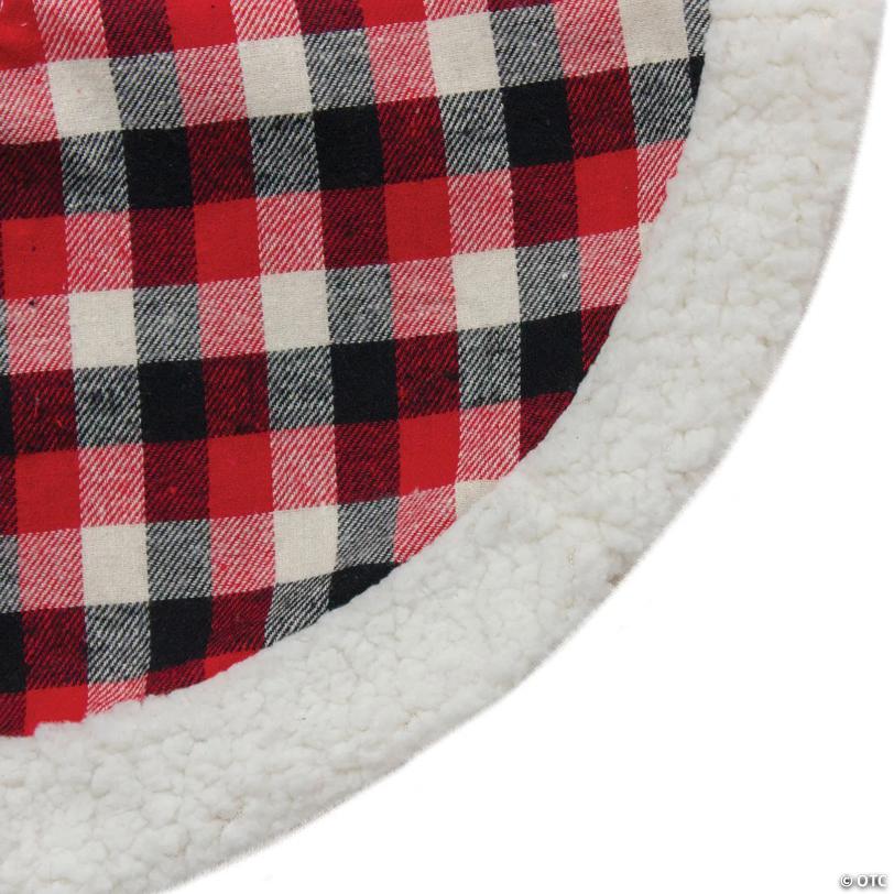 Northlight 20" Plaid Mini Christmas Tree Skirt with Sherpa Trim
