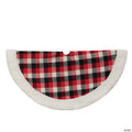 Northlight 20" Plaid Mini Christmas Tree Skirt with Sherpa Trim