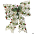 Northlight 20" White Rattan Berry and Pinecone Christmas Bow