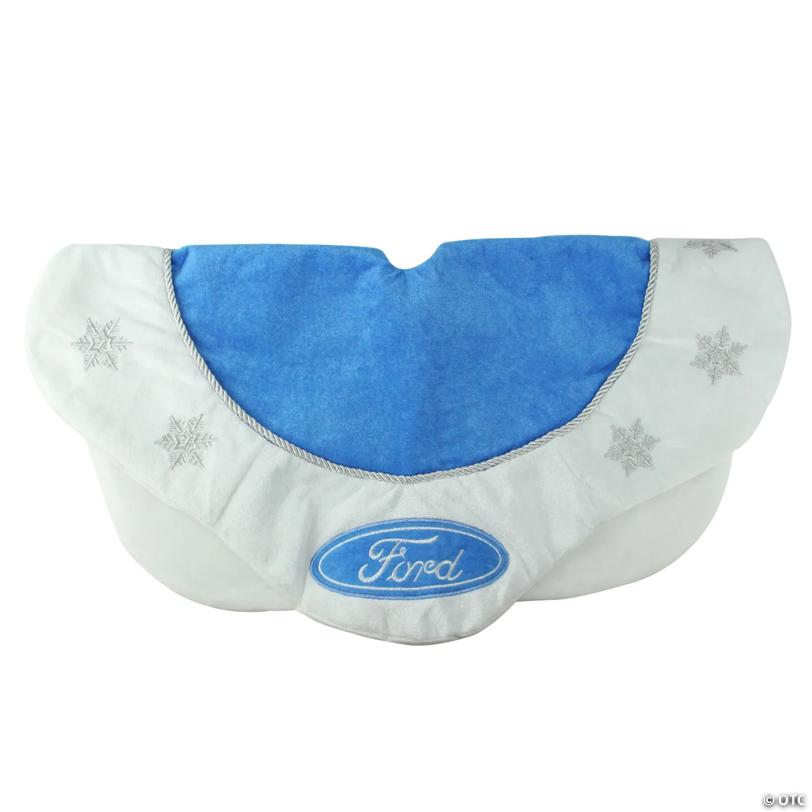 Northlight 21.5" Blue and White Ford Scalloped Mini Christmas Tree Skirt