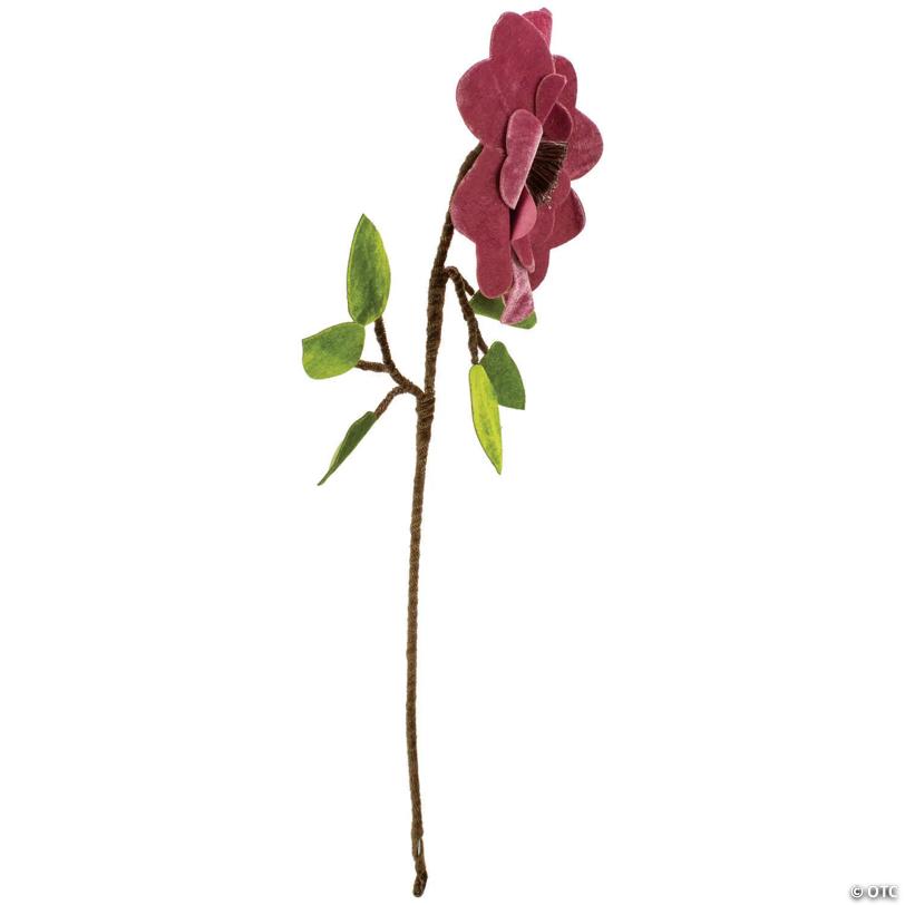 Northlight 21.5" Pink Heart Flower with Stem and Leaves Christmas Pick