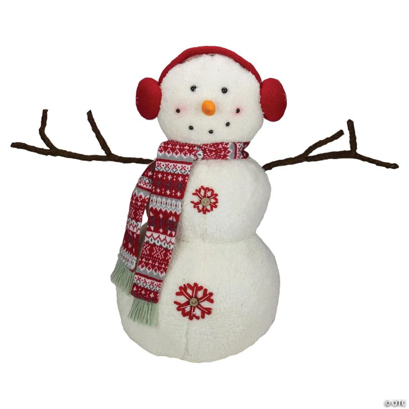 Northlight 21.5" Snowflake Sherpa Plush Snowman Christmas Decoration