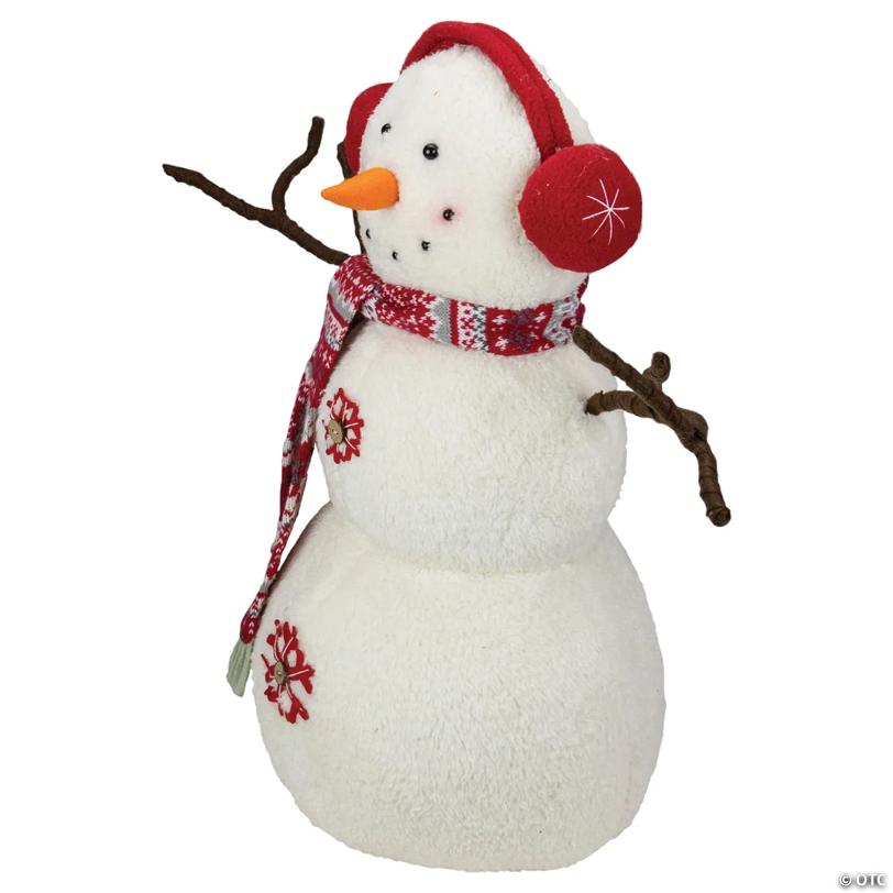 Northlight 21.5" Snowflake Sherpa Plush Snowman Christmas Decoration