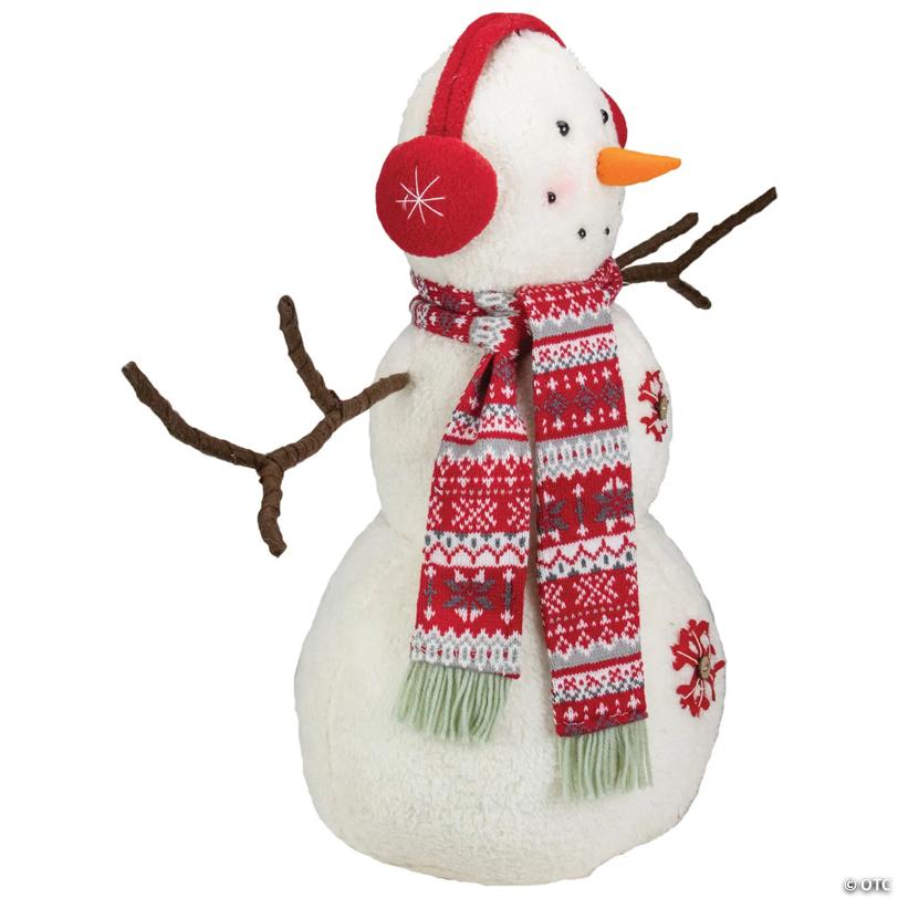 Northlight 21.5" Snowflake Sherpa Plush Snowman Christmas Decoration