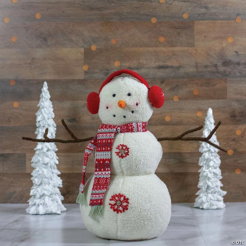 Northlight 21.5" Snowflake Sherpa Plush Snowman Christmas Decoration