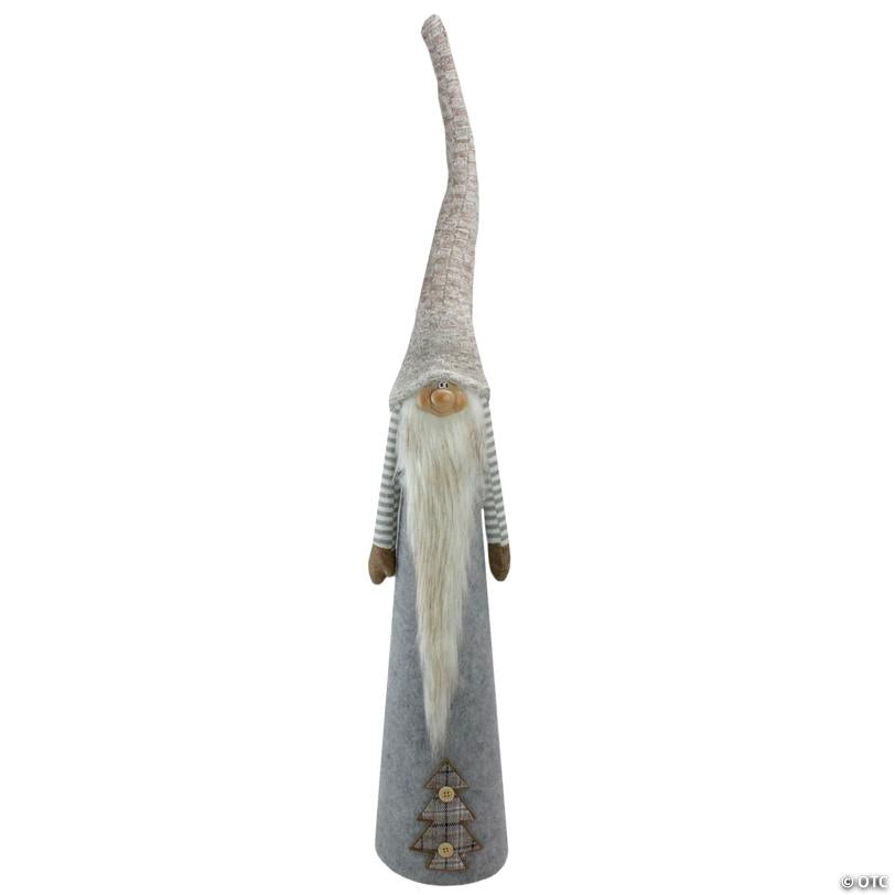 Northlight 22" Gray and Brown Cone Gnome Tabletop Christmas Decoration