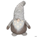 Northlight 23.5" LED Lighted Brown and White Knit Gnome Christmas Figure