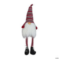 Northlight 23" Red and Gray Striped Christmas Santa Gnome with Dangling Legs