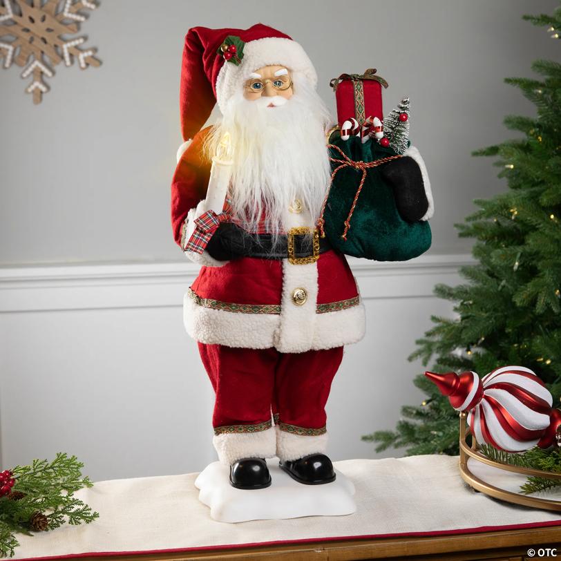 Northlight 24-Inch Animated Santa Claus with Lighted Candle Musical Christmas Figure