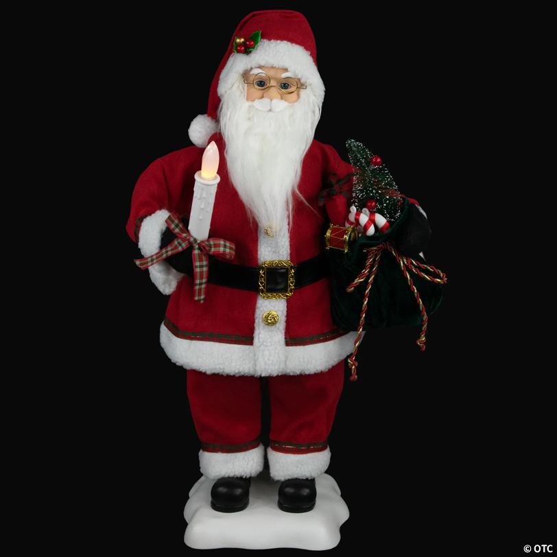Northlight 24-Inch Animated Santa Claus with Lighted Candle Musical Christmas Figure