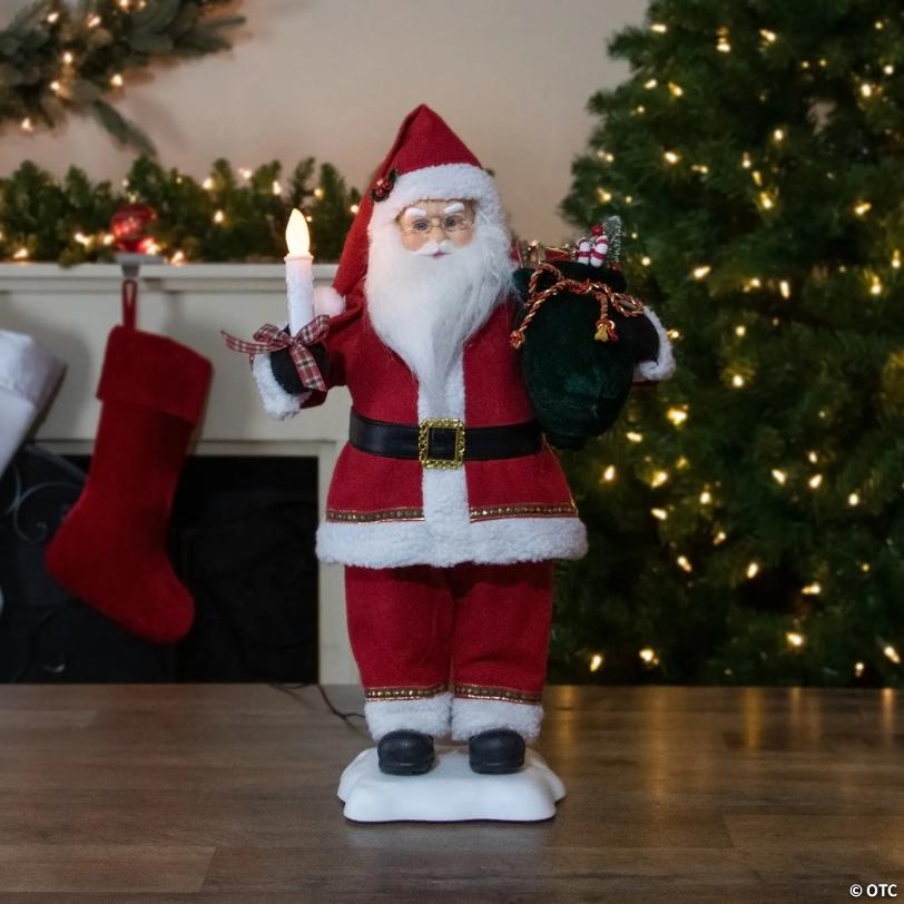 Northlight 24-Inch Animated Santa Claus with Lighted Candle Musical Christmas Figure