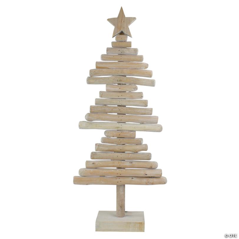 Northlight 25.5" Rustic Wooden Christmas Tree with Star Table Top Decor