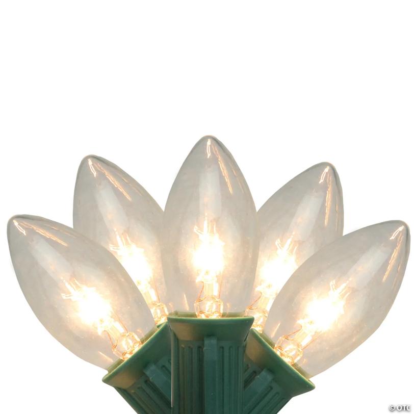 Northlight 25-Count Clear Transparent C9 Christmas String Light Set  24ft Green Wire