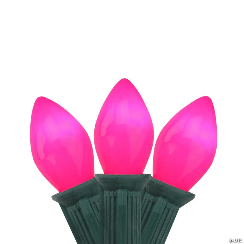 Northlight 25-Count Opaque Pink C7 Christmas Light Set  24 ft Green Wire