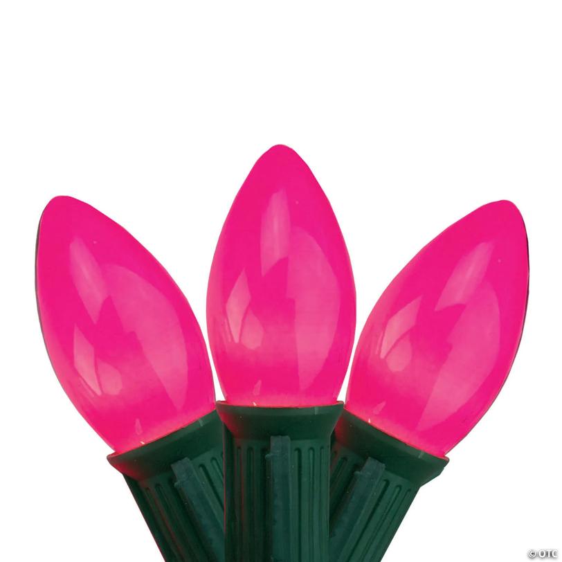 Northlight 25-Count Opaque Pink C9 Mini Christmas Light Set  24ft Green Wire
