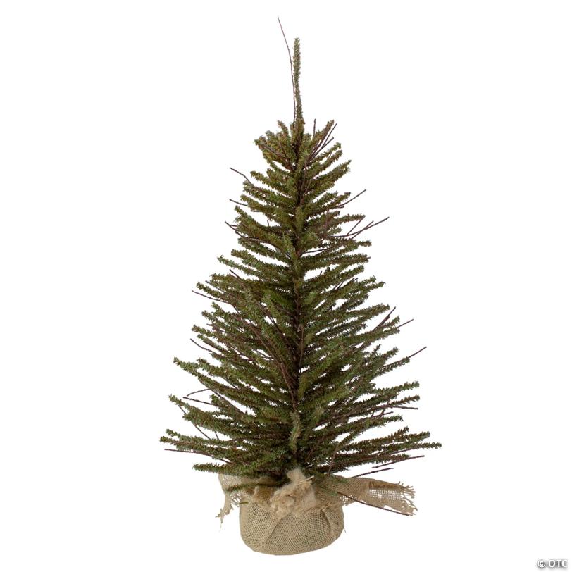 Northlight 2.5' Green and Brown Warsaw Twig Artificial Christmas Tree with Burlap Base - Unlit
