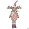 Northlight 26-Inch Pink and Beige Standing Boy Moose Christmas Tabletop Figurine